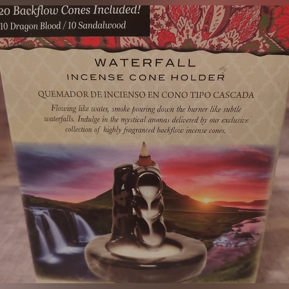 Waterfall Incense Cone Holder #2 Lot of 20 Incense Cones Dragonsblood Sandalwood - Picture 3 of 5